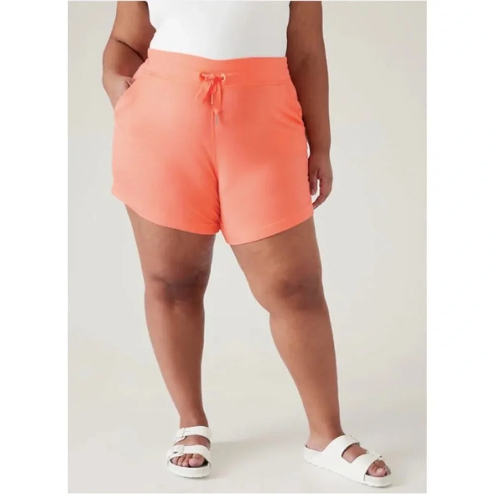 Athleta Balance 4" Shortie W/Pockets‎ Size XL Sunset Glow- Coral NWT - Picture 6 of 6